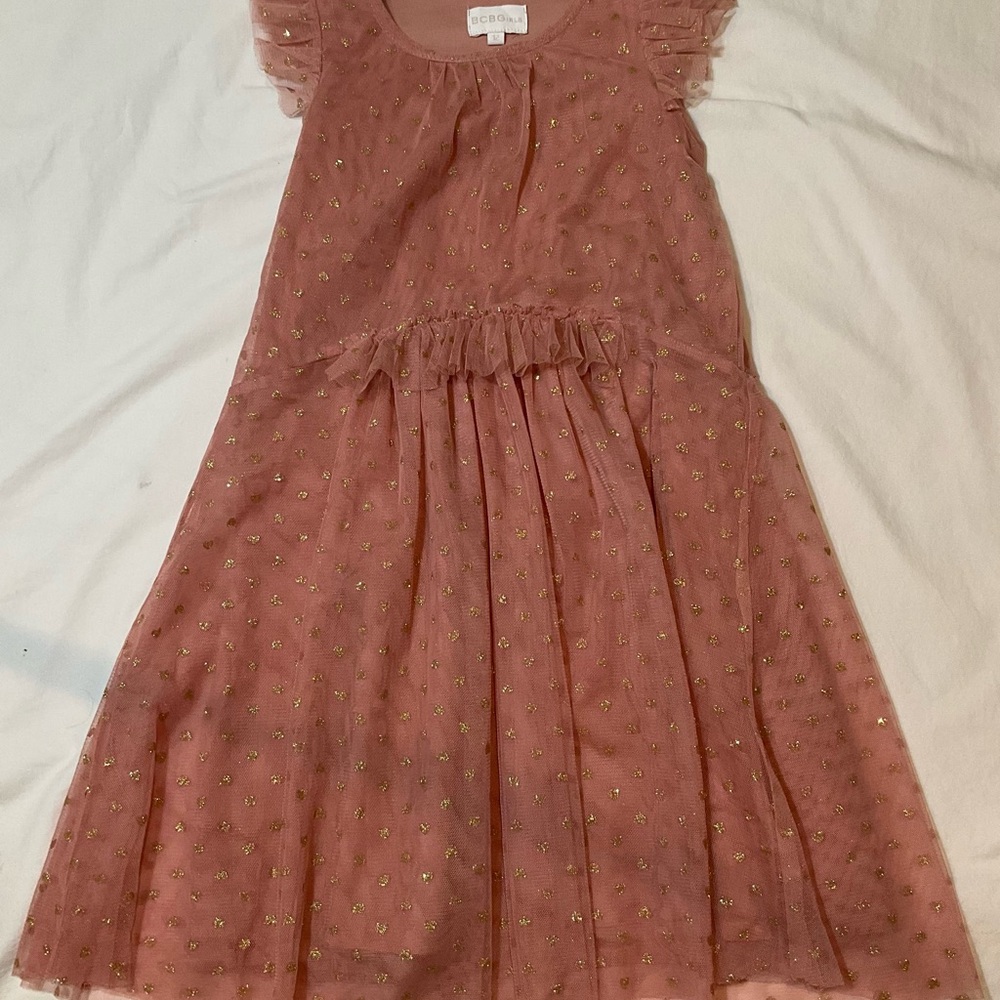 BCBG Girls' Pink and Gold Dress